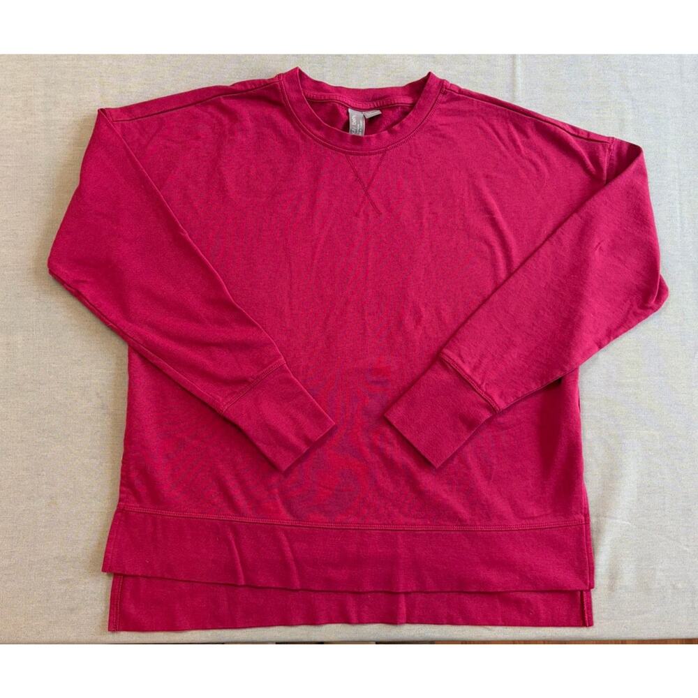Sweaty Betty M Medium Sweatshirt Red‎ Crew Neck Long Sleeve Womens US:8 Burgundy